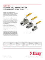 FLOW-TEK - Series 20 / Series FS20 - 1 PIECE REDUCED PORT BALL VALVES FLOW-TEK - Series 20 / Series FS20 - 1 PIECE REDUCED PORT BALL VALVES